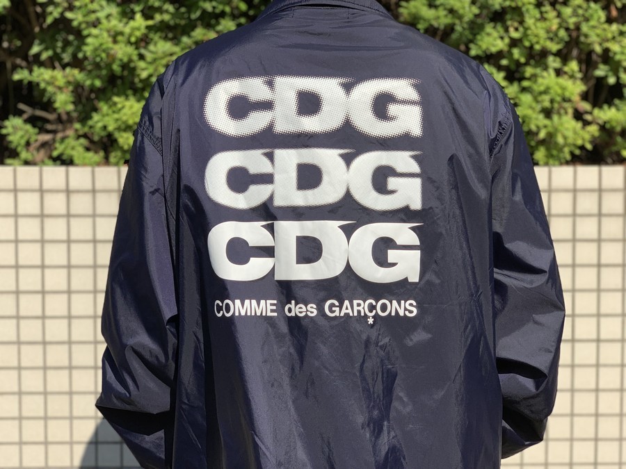 CDG コーチジャケット M ネイビー　コムデギャルソン コムデギャルソンのドット柄 メッセージ コーチジャケット