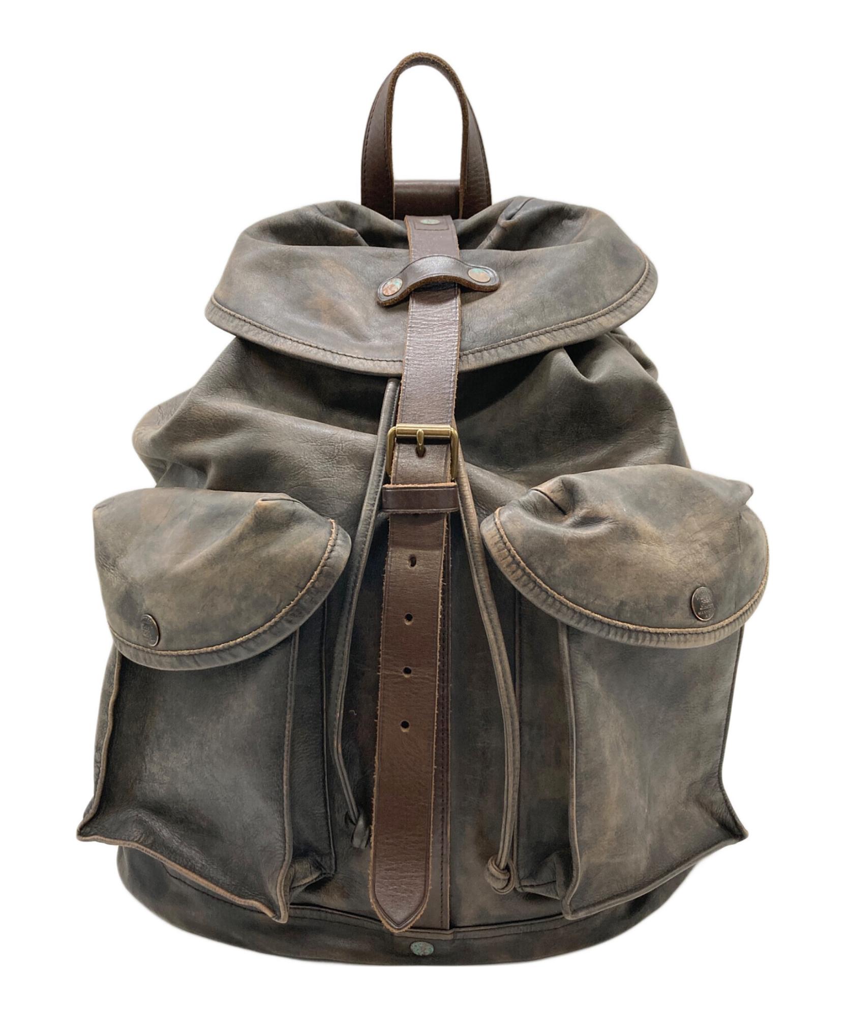 RRL / ダブルアールエル】Distressed Leather Rucksack|ヴィンテージの