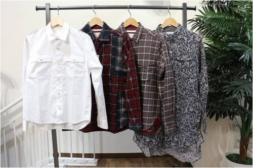 ネルシャツのクロップドパンツ