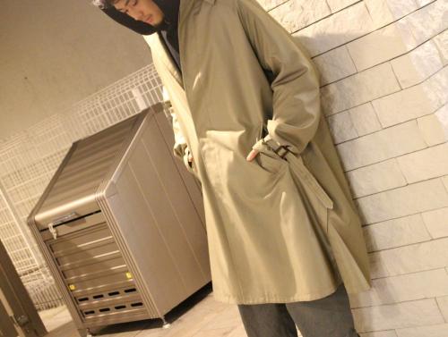 シルク混ステンカラーコート