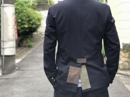 ジュンヤ マン×ブルックスブラザーズのパッチワークカスタムテーラージャケット