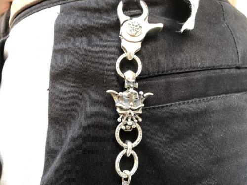 ロックロイヤルカーニバルスカルウォレットチェーンのメンズ