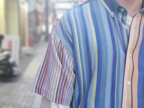 ワカミ×フリークスストアのマルチパターンストラプシャツ