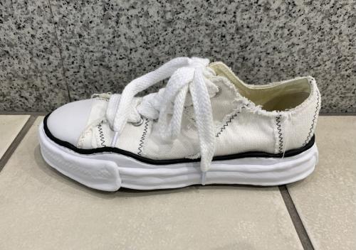 メゾン ミハラヤスヒロのオリジナルソールデニムパッチワークローカットスニーカー