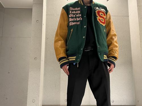 ウールメルトンアワードジャケットのスタジャン