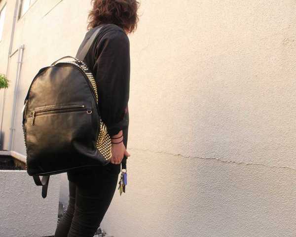 パトリックステファン　リュック　バックパック　レザー　ブラック PATRICK STEPHAN/パトリックステファン バッグパック Leather