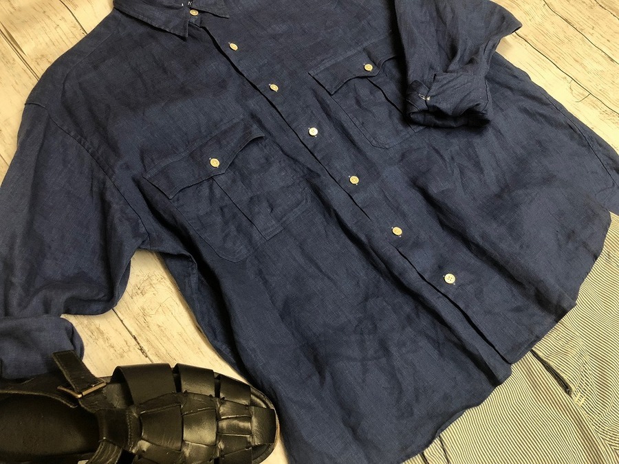 PORTER CLASSIC ポータークラシック ロールアップリネンシャツ