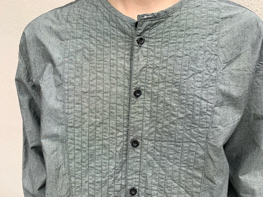 OUTIL/ウティ】ノーカラープリーツシャツ が買取入荷致しました