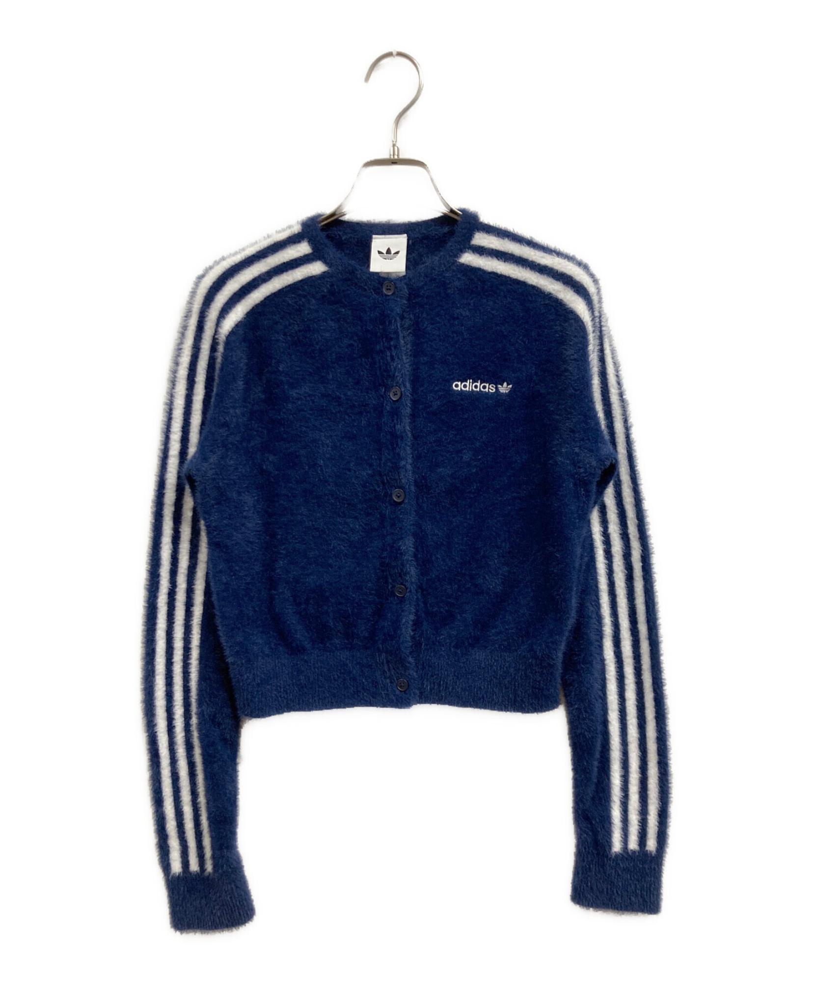 adidas / アディダス】ブルー フラッフィー ニットカーディガン | 旬の 