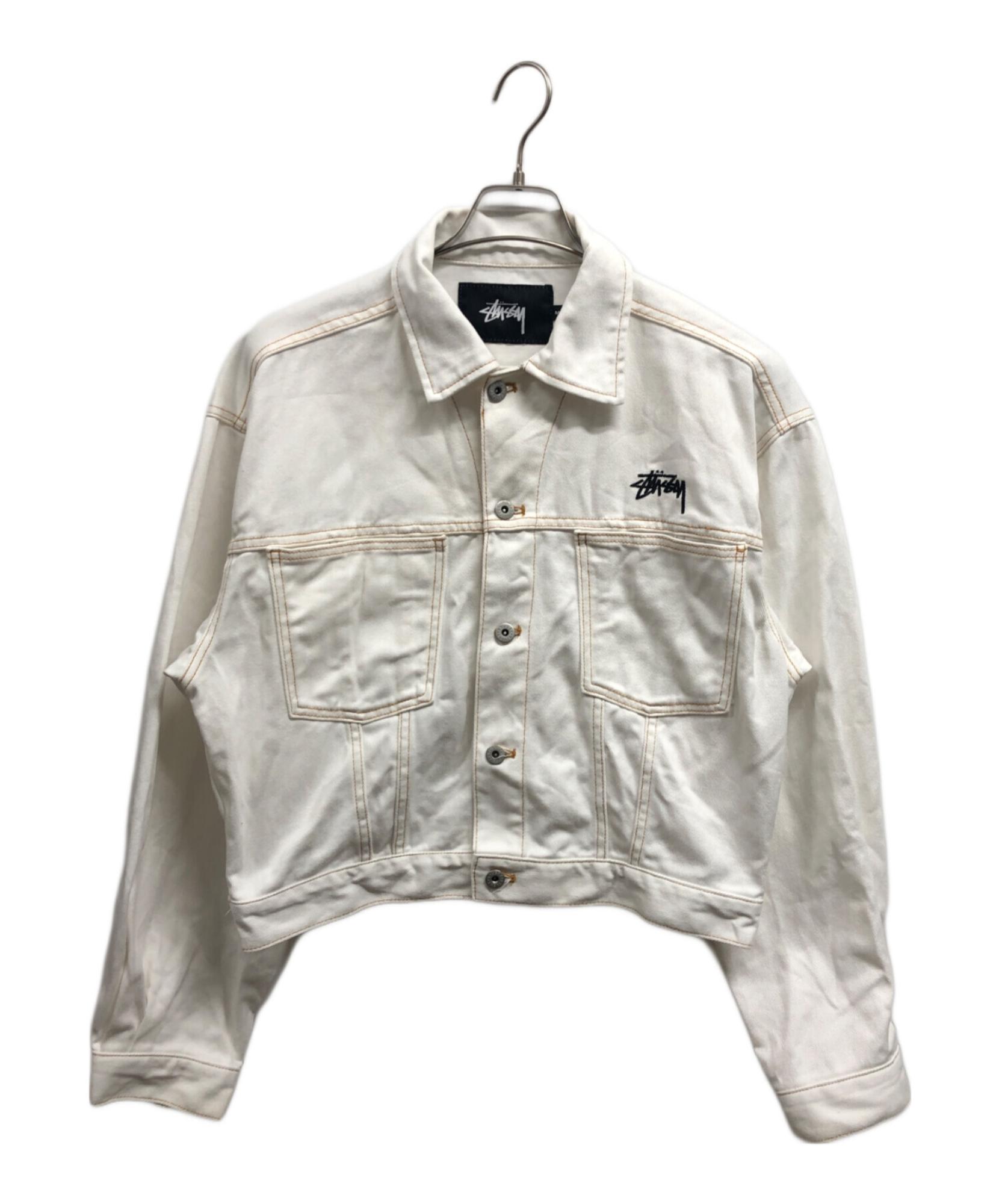 STUSSY デニムジャケット ホフホワイト レディース stussy / ステューシー】cropped denim jacket | トレンドの丈感で差を