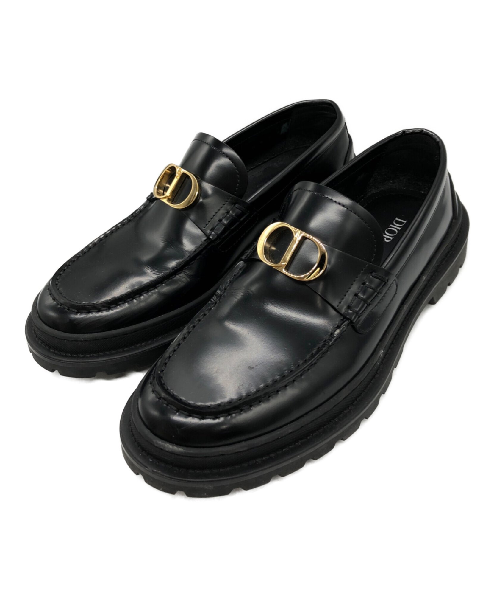 箱付き極美品 DIOR ディオール CDダイヤモンド 金具 厚底 ローファー Dior / ディオール】CDアイコンローファー|足元から洗練された大人の