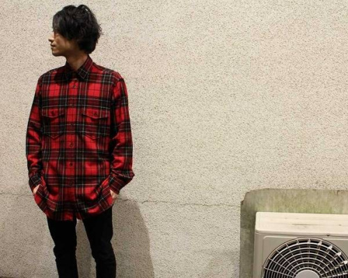 スタジャンのネルシャツ