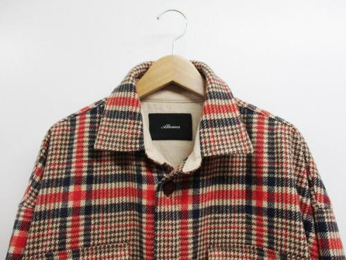 アリュメールのチェックビッグシャツコート