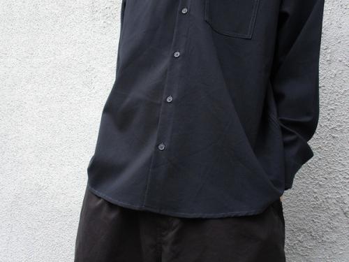 ウールトロピカルレギュラーカラーシャツのメンズ