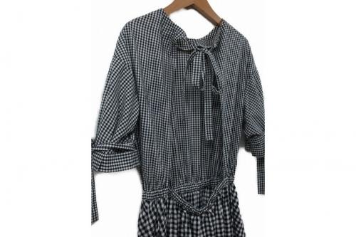 オブリーのギンガムチェックロングワンピース