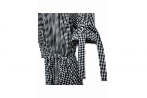 ギンガムチェックロングワンピースのレディース