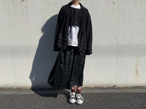 レース刺繍ギャザーコットンリネンジャケットのレディース