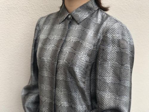 パイソン柄シルクワンピースのレディース