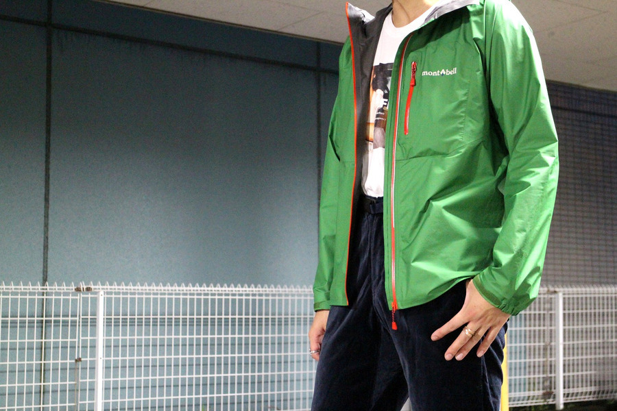 廃盤GTX 謹製◯mont-bell トレントフライヤー JKT 緑 XL mont bell/モンベル】超軽量、優等生レインウェア トレントフライヤー