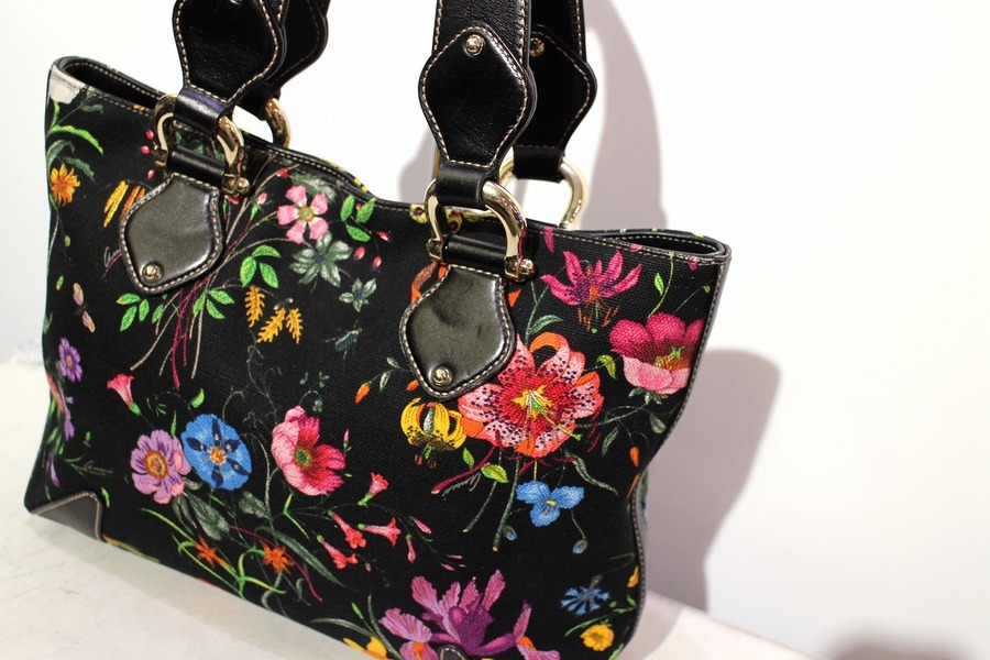 【GUCCI 】 グッチ ホースビット フローラ花柄 フラワー肩掛けキャンバス トレンド感も◎【GUCCI/グッチ】フローラキャンバストートバッグ