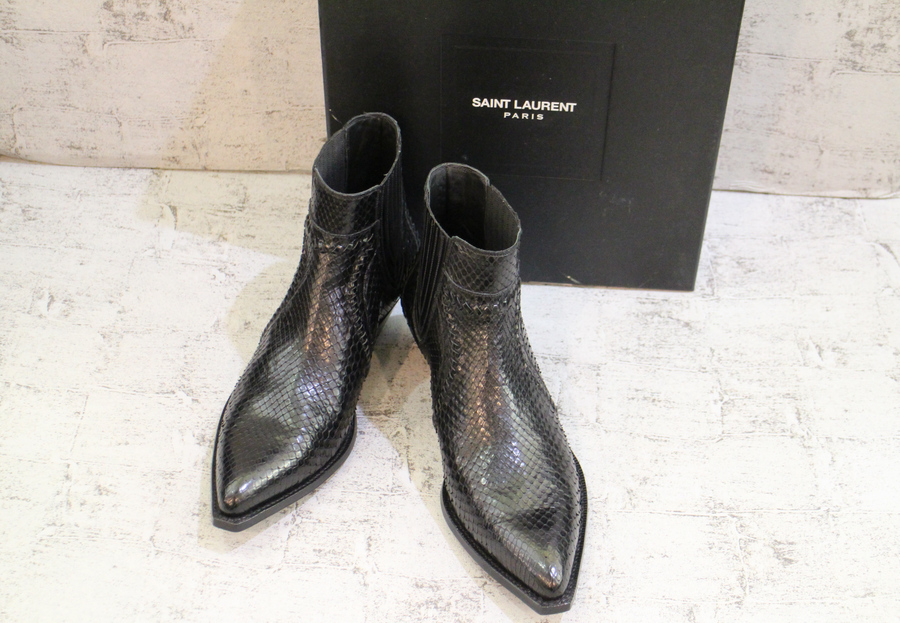 SAINT LAURENT PARIS15SS ジョッパーブーツ パイソン