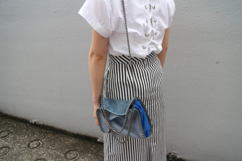 19ssモデル　未使用品のストライプロングスカート