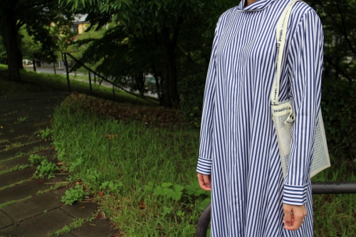 マルティニークのストライプシャツワンピース