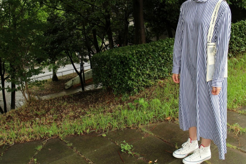 ストライプシャツワンピースの未使用品