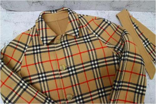 リバーシブルノバチェックウールコートのレディース