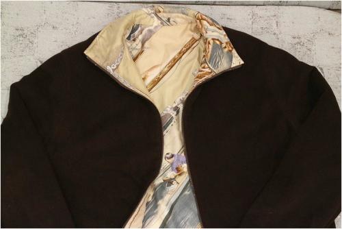 リバーシブルシルク総柄ブルゾンのメンズ