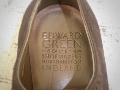 エドワードグリーンのストレートチップスウェードシューズ