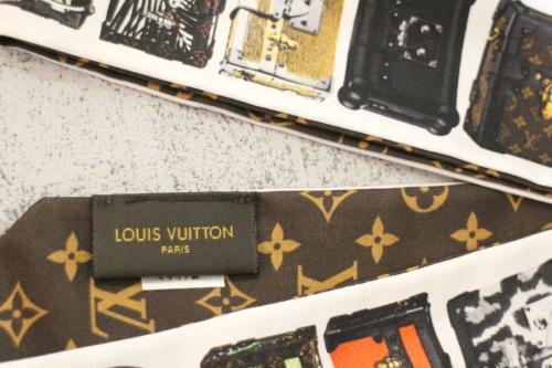 バッグ柄ツイリースカーフのレディース