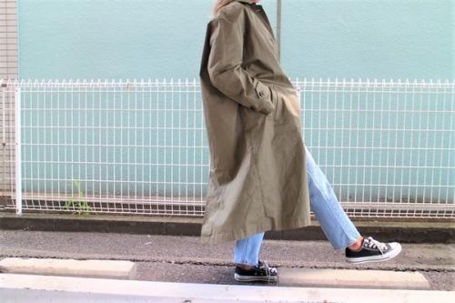 コットンフレンチリネンステンカラーコートのトレファクスタイル横浜都筑店