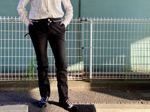 ヴィヴィアンウエストウッド レッドレーベルのウエストジップラムレザーパンツ