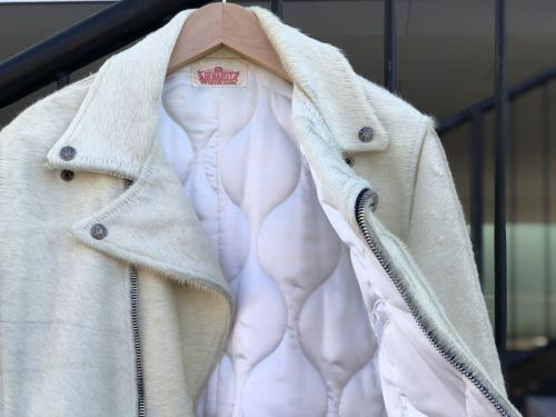 ホースハイドハラコダブルライダースジャケットのメンズ