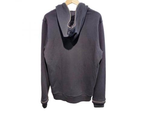 Zip-detail cotton-jersey hoodyのコットンジャージーフーディ