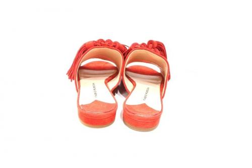 スウェードタッセルサンダルのオープントゥサンダル