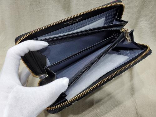 フラワーブーケデザインラウンドジップ長財布