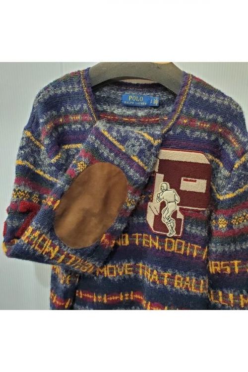 フェアアイルアルパカセーターのワッペンニット