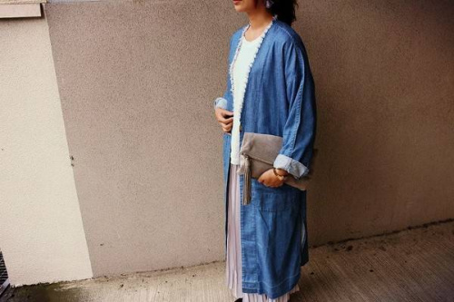 フリンジガウンのロングガウン