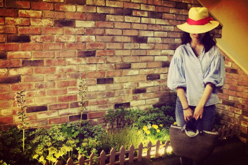 夏物のパナマハット