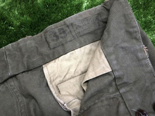 M47フィールドパンツのコットンツイル　前期　トップボタン比翼