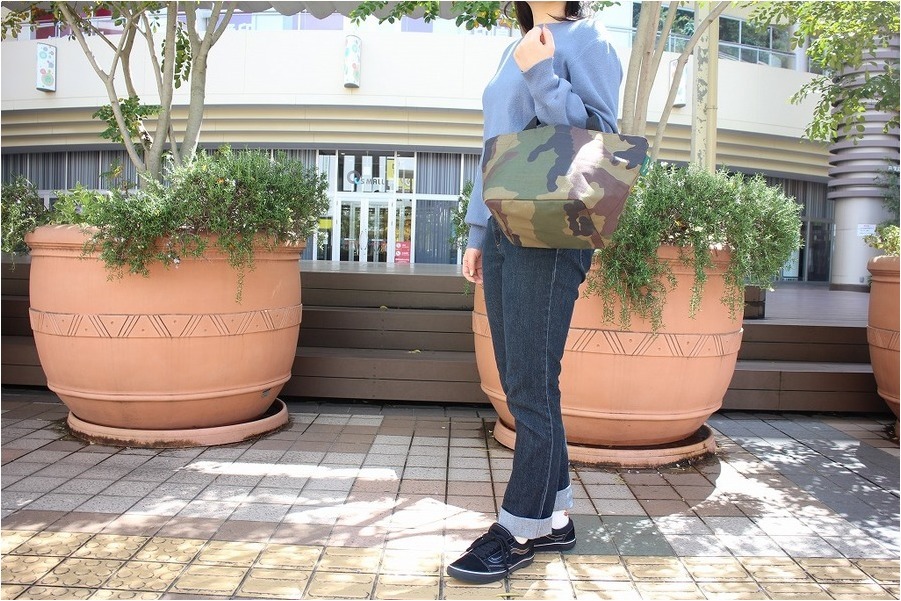 Herve Chapelier/エルペシャプリエ】カモフラトートバッグ入荷いたし