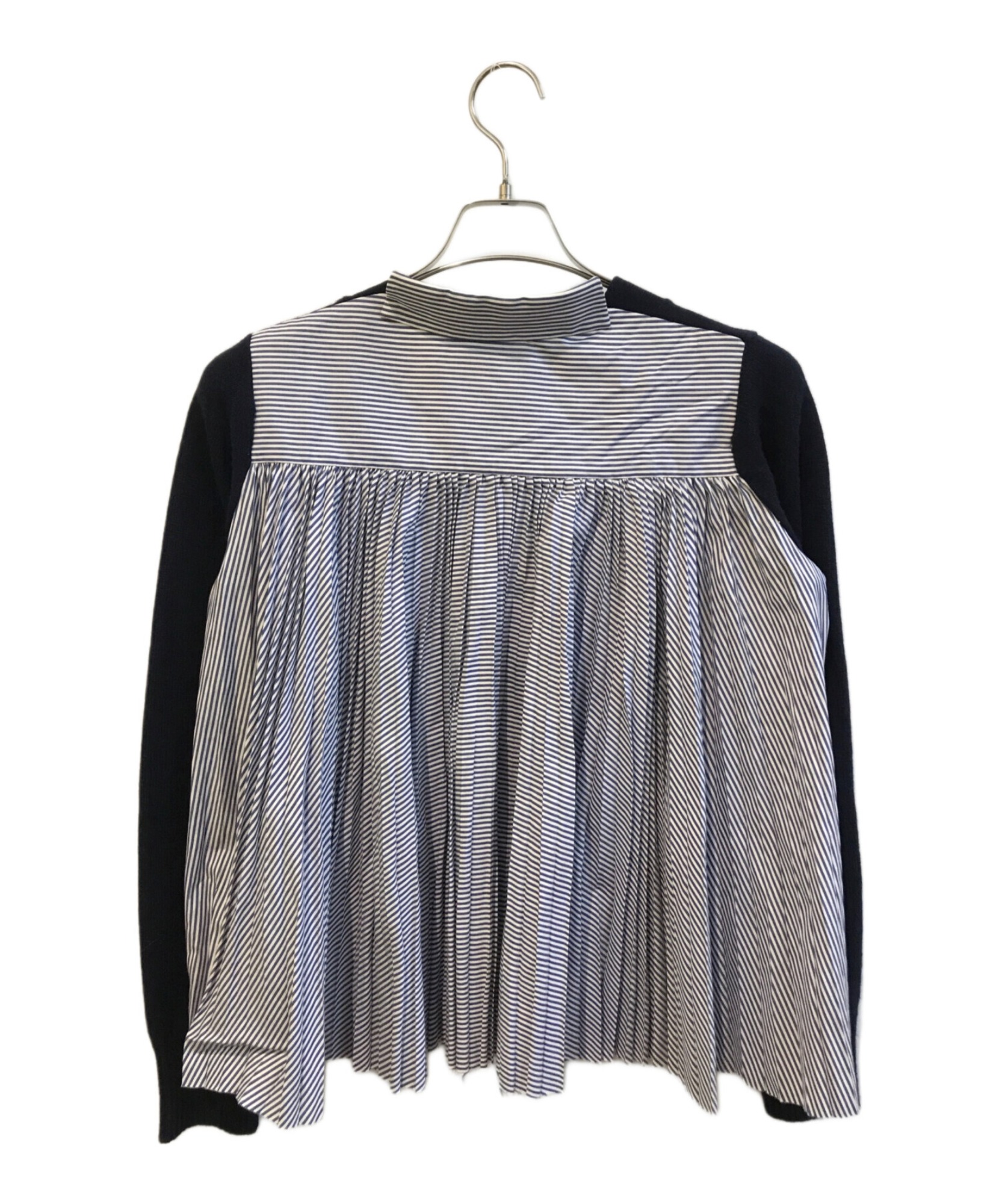 sacai / サカイ】バックプリーツデザインウール切替カーディガン | 360