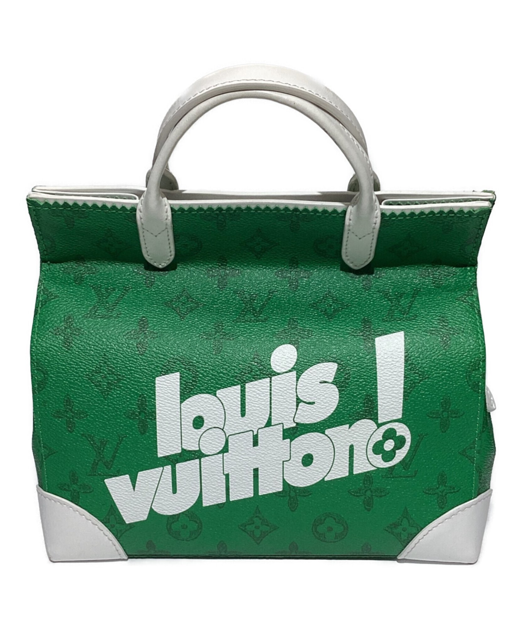 にかく！！Louis Vuitton ビジネスバッグ オリーブグリーン LOUIS VUITTON / ルイ ヴィトン】鮮やかなグリーンとホワイトが映える