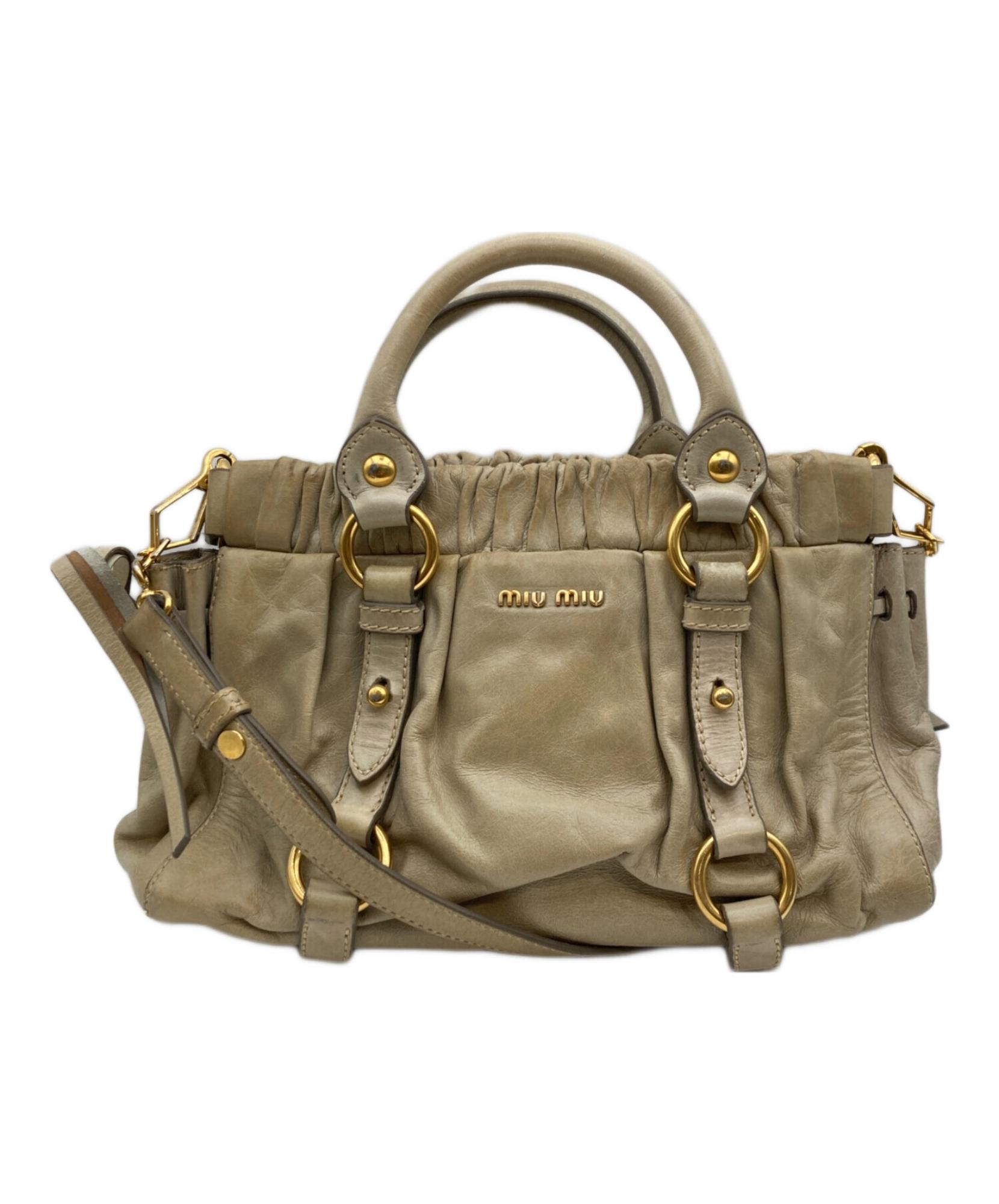 MIU MIU / ミュウミュウ】VITELLO LUX 2WAY BAG | 深みのあるグリーン