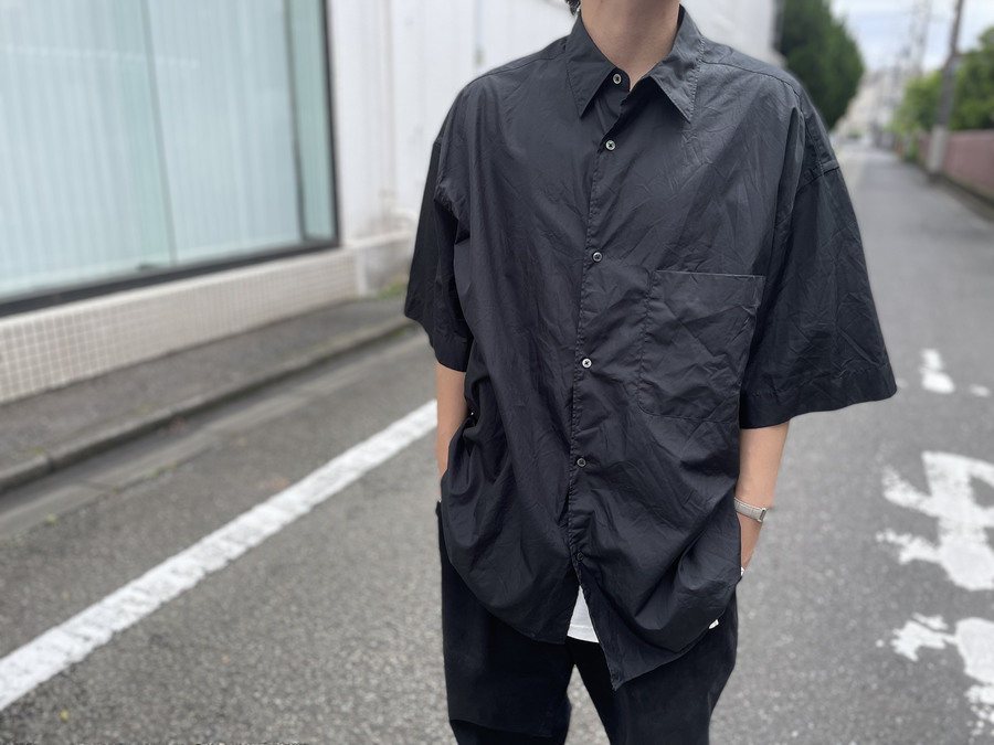 Broad S/S Oversized Band Collar Shirt-eastgate.mk