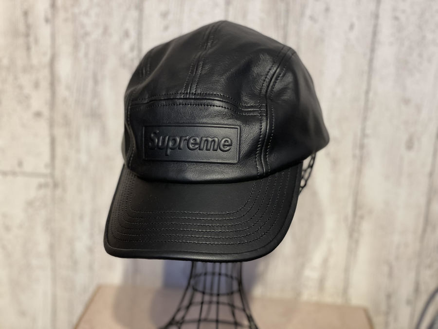 キャンプキャップsupreme Leather camp cap レザー - キャップ