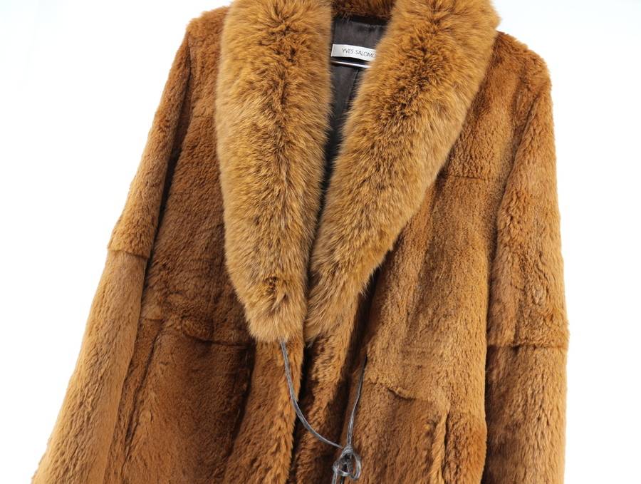 YVES SALOMON/イヴ・サロモン》最高の毛皮ラビットファーコートのご
