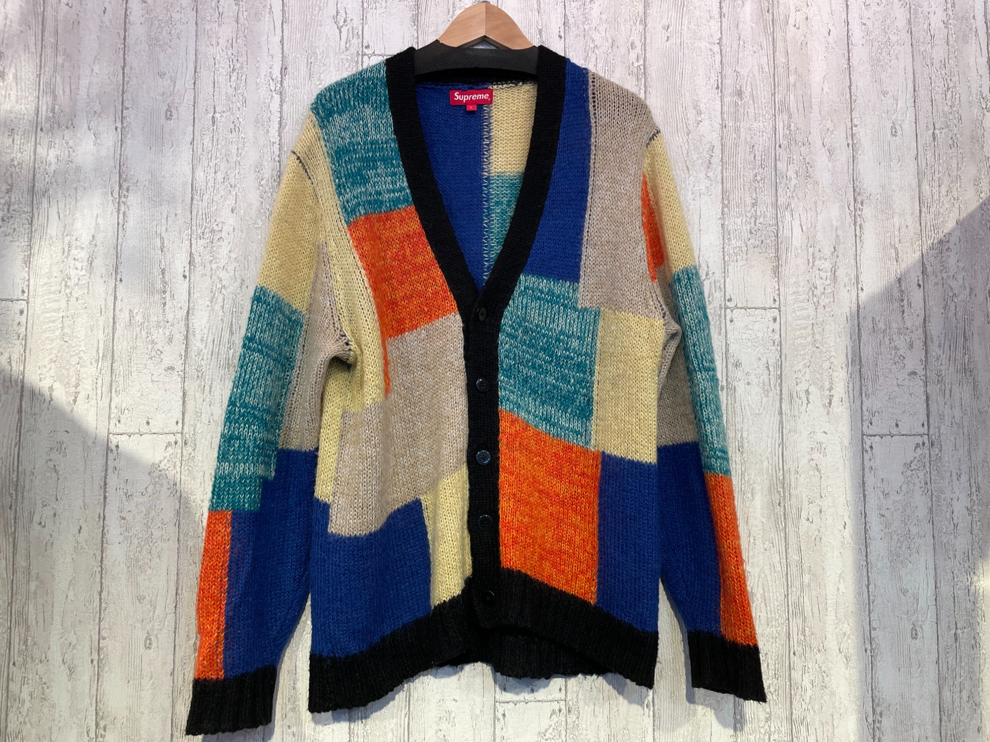 Supreme patchwork mohair cardigan L